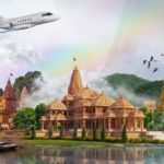 Private air charter flying over India’s iconic pilgrimage temples and spiritual destinations.